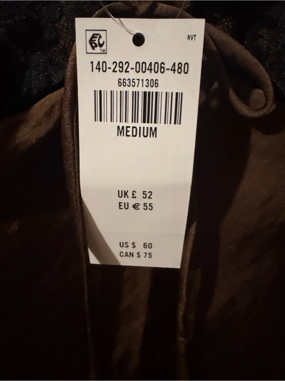 NWT Abercrombie Women’s Bella Tie-Front Cami in Brown - size medium